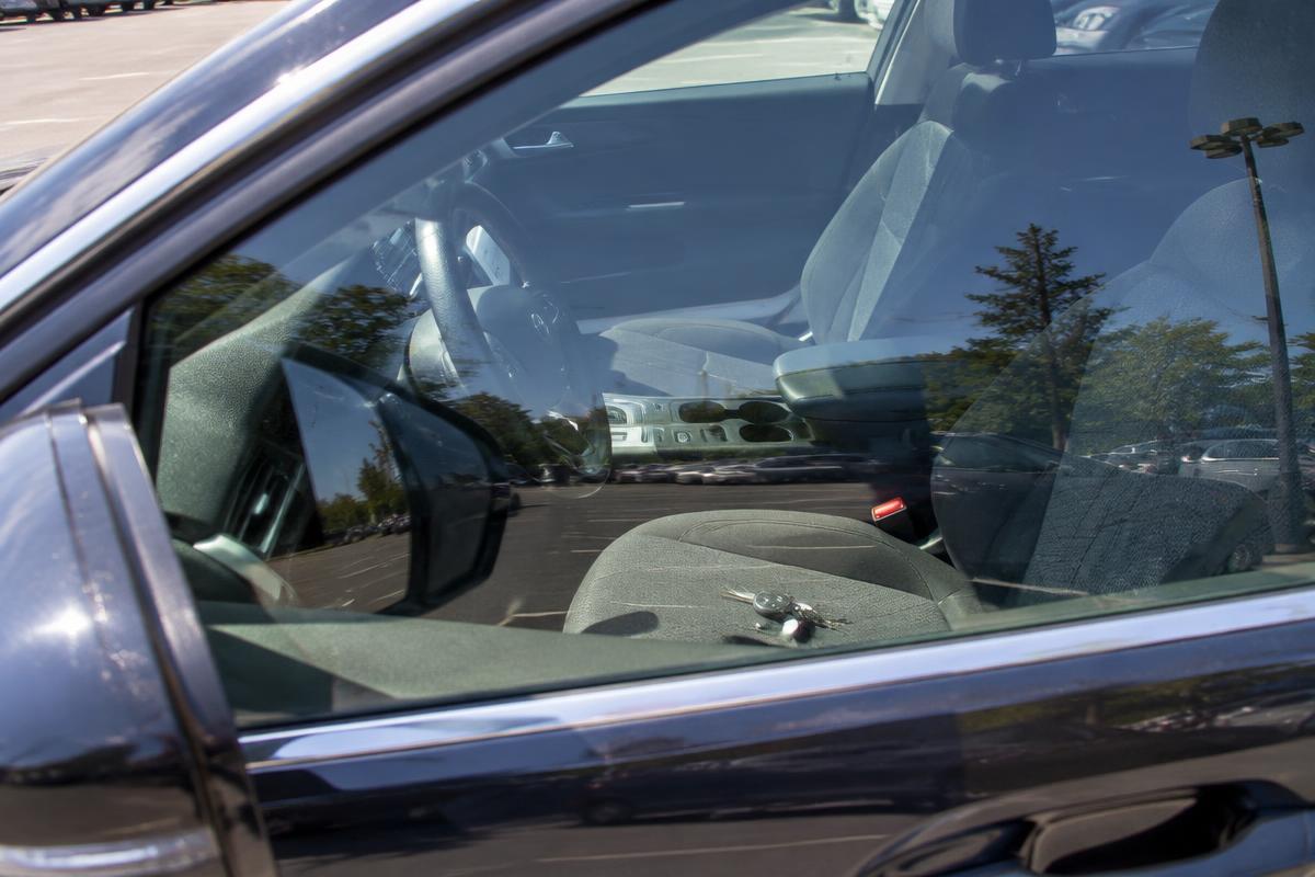 Car keys locked inside a parked car